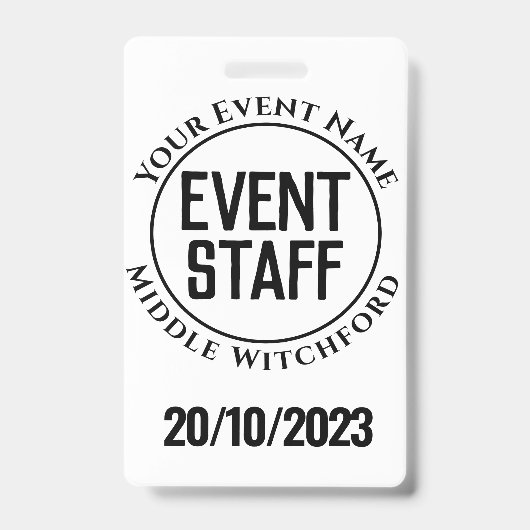 Gebeurtenispersoneelsbadge Badge (Front)