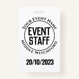 Gebeurtenispersoneelsbadge Badge