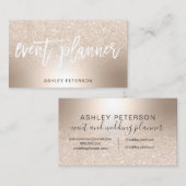 Gebeurtenisplanner chic gold glitter ombre metalli visitekaartje (Voorkant / Achterkant)