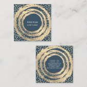 GebeurtenisPlanner Muziek Media Mode Blogger Blue  Vierkante Visitekaartje (Voorkant / Achterkant)