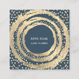 GebeurtenisPlanner Muziek Media Mode Blogger Blue  Vierkante Visitekaartje