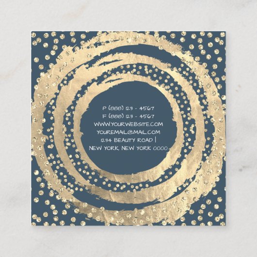 GebeurtenisPlanner Muziek Media Mode Blogger Blue  Vierkante Visitekaartje (Achterkant)