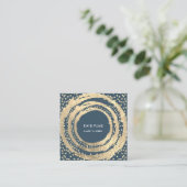 GebeurtenisPlanner Muziek Media Mode Blogger Blue  Vierkante Visitekaartje (Staand voorkant)