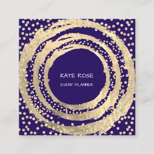 GebeurtenisPlanner Muziek Media Mode Blogger Navy Vierkante Visitekaartje (Voorkant)