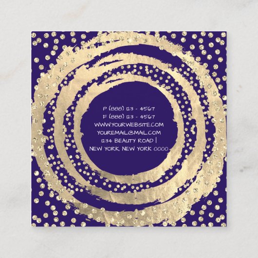 GebeurtenisPlanner Muziek Media Mode Blogger Navy Vierkante Visitekaartje (Achterkant)