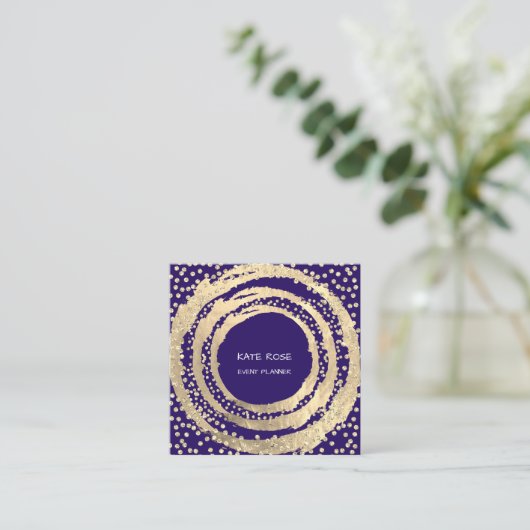 GebeurtenisPlanner Muziek Media Mode Blogger Navy Vierkante Visitekaartje (Staand voorkant)