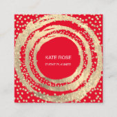 Gebeurtenisplanner Muziek Mode Blogger Rood Vierkante Visitekaartje (Voorkant)