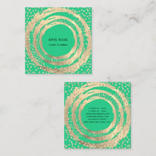 GebeurtenisPlanner Muziek Mode BloggerMint Gree Vierkante Visitekaartje (Voorkant / Achterkant)