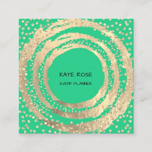 GebeurtenisPlanner Muziek Mode BloggerMint Gree Vierkante Visitekaartje (Voorkant)