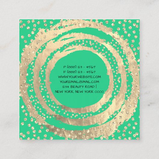 GebeurtenisPlanner Muziek Mode BloggerMint Gree Vierkante Visitekaartje (Achterkant)