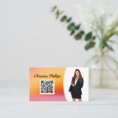 Gebeurtenisplanner Oranje Waterverf Aangepaste fot Visitekaartje (Staand voorkant)