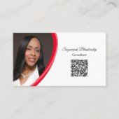 Gebeurtenisplanner Rood wit Aangepaste QR-code fot Visitekaartje (Voorkant)