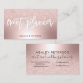 Gebeurtenisplanner Roos goud glitter ombre metalli Visitekaartje (Voorkant / Achterkant)