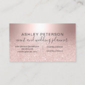 Gebeurtenisplanner Roos goud glitter ombre metalli Visitekaartje (Achterkant)