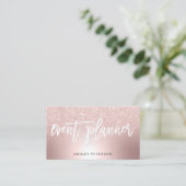 Gebeurtenisplanner Roos goud glitter ombre metalli Visitekaartje (Staand voorkant)