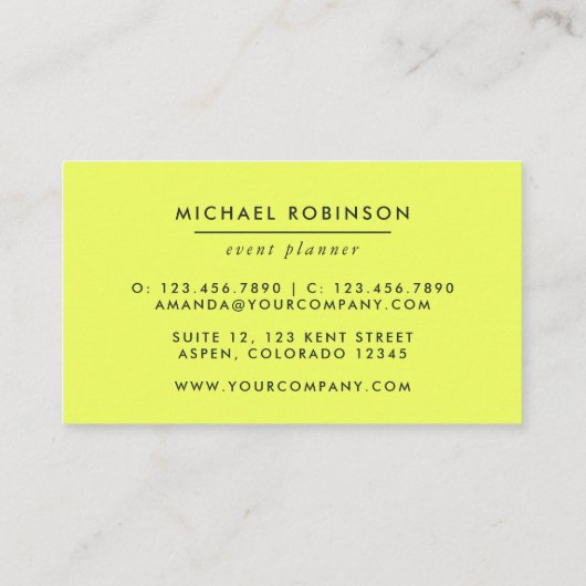 Gebeurtenisplanner voor ananassen van turquoise en visitekaartje (Achterkant)