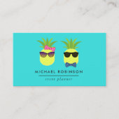 Gebeurtenisplanner voor ananassen van turquoise en visitekaartje (Voorkant)