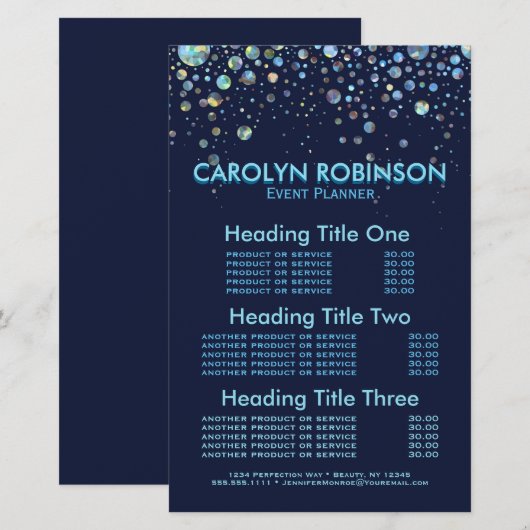 Gebeurtenisplanners en prijzen (Voorkant / Achterkant)