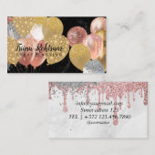 Gebeurtenisplanning Glitter Sparking Roos Business Visitekaartje (Voorkant / Achterkant)