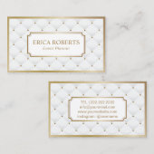 Gebeurtenisplanning Luxury White en Gold Elegant Visitekaartje (Voorkant / Achterkant)