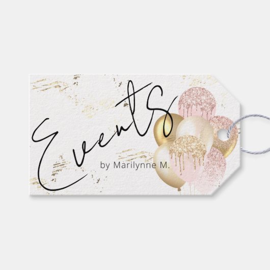 Gebeurtenisplanning Modern Glitter-ballonnen Cadeaulabel (Voorkant (Horizontaal))