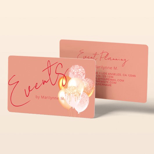Gebeurtenisplanning Modern Glitter-ballonnen Visitekaartje