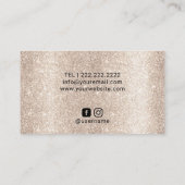 Gebeurtenisplanning Modern ivoor Gold Glitter Feat Visitekaartje (Achterkant)