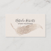 Gebeurtenisplanning Modern ivoor Gold Glitter Feat Visitekaartje (Voorkant)