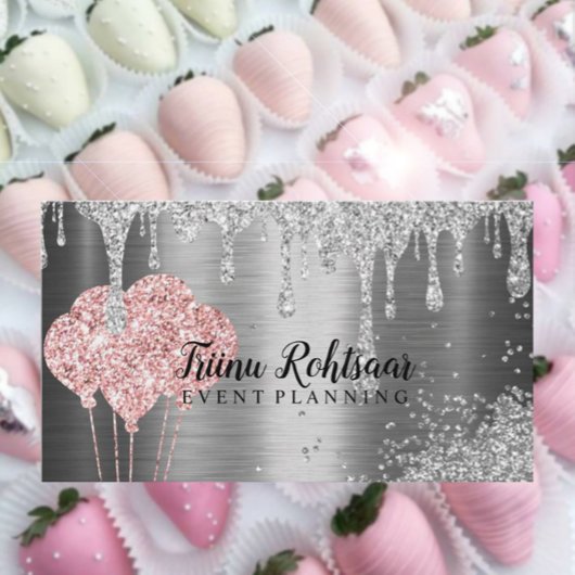 Gebeurtenisplanning van Glitter-ballonnen Visitekaartje