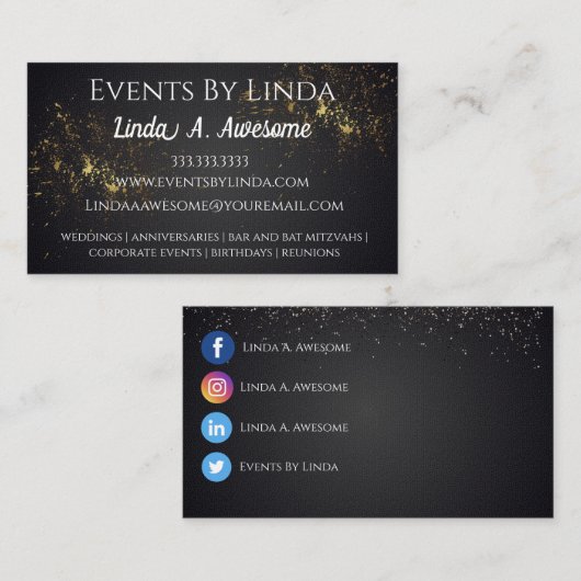 Gebeurtenisplanning Visitekaartje (Voorkant / Achterkant)