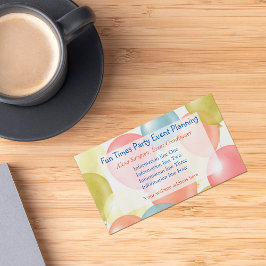 Gebeurtenisplanning voor kleurrijke ballonnen visitekaartje