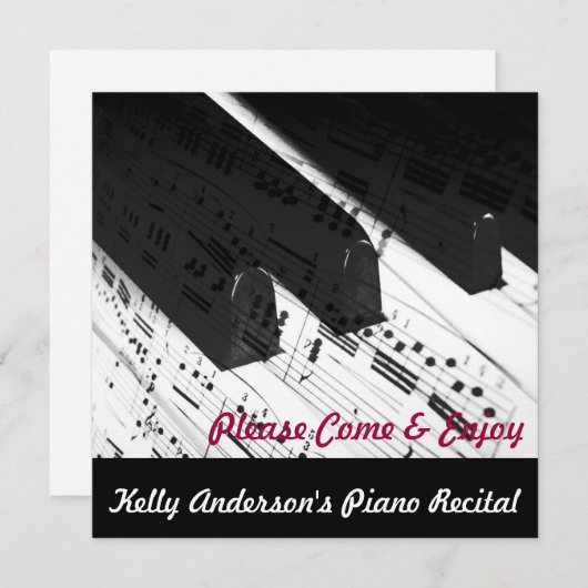 Gebeurtenissen in verband met piano kaart (Voorkant / Achterkant)