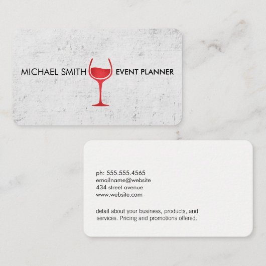 Gebeurtenissen / promoties / pictogram Glas Visitekaartje (Voorkant / Achterkant)