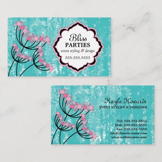 Gebeurtenisstijl en ontwerp visitekaartje (Voorkant / Achterkant)