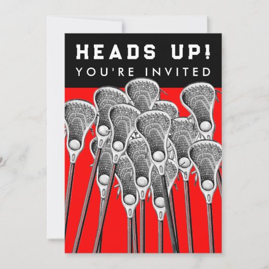 Gebeurtenisuitnodigingen van het Lacrosse-team Kaart (Voorkant)