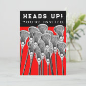 Gebeurtenisuitnodigingen van het Lacrosse-team Kaart (Staand voorkant)