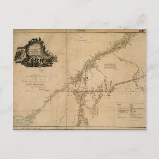 Gebewoond deel van Canada op kaart 1777 (Voorkant)
