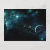 Gebewoonde planeet in de ruimte briefkaart (Voorkant)
