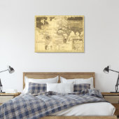 Gebewoonde wereld canvas afdruk (Insitu (Slaapkamer))