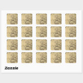 Gebewoonde wereld vierkante sticker (Vel)