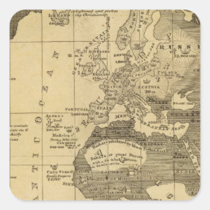 Gebewoonde wereld vierkante sticker