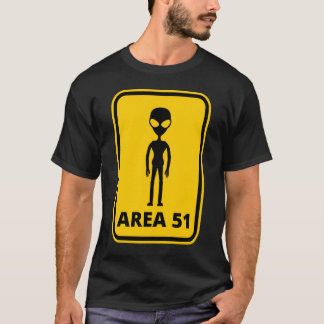 Gebied 51 Alien UFO-teken T-shirt