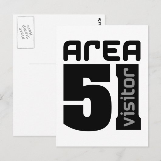 Gebied 51 Alien Visitor Briefkaart (Voorkant / Achterkant)