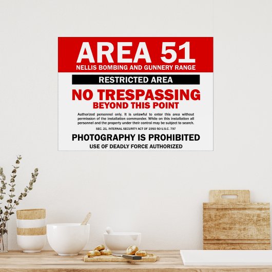 Gebied 51 - Beperkt gebied Poster (Keuken)