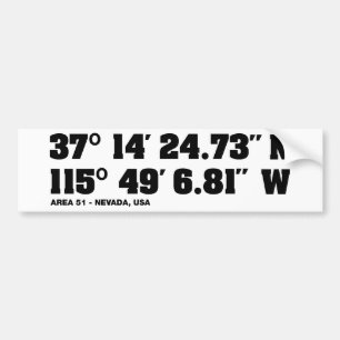 GEBIED 51 - coördinaten Bumpersticker