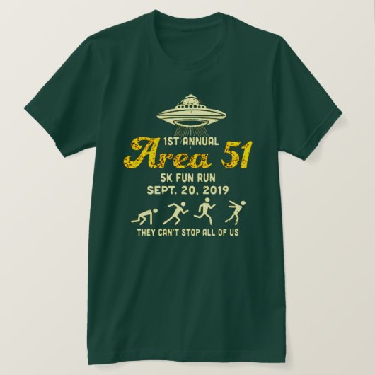 Gebied 51 Fun run T-shirt (Design voorkant)