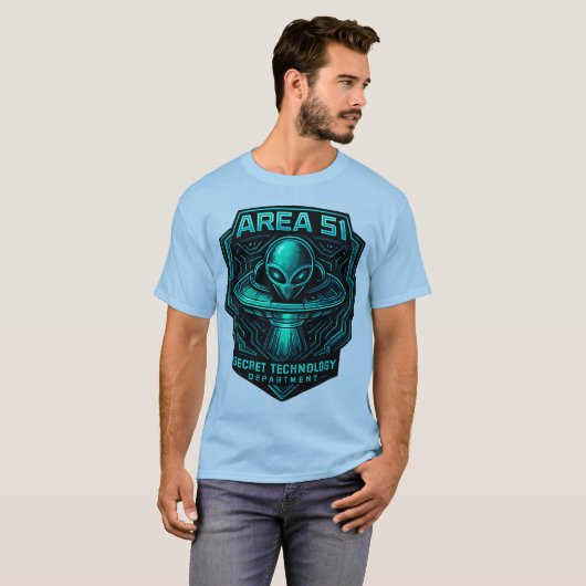 Gebied 51 - Geheime afdeling Technologie T-shirt (Voorkant volledig)