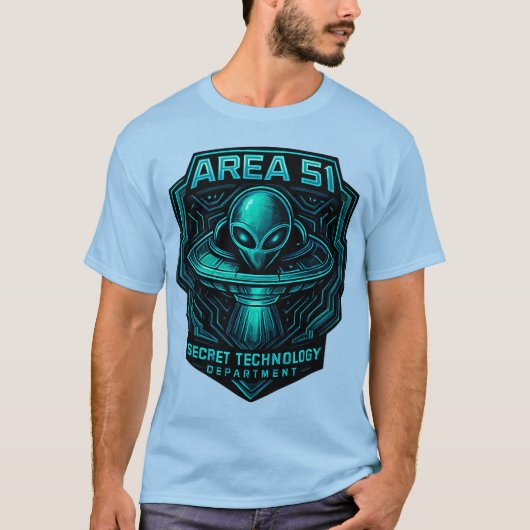 Gebied 51 - Geheime afdeling Technologie T-shirt (Voorkant)