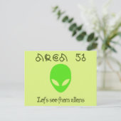 Gebied 51 Laten we ze aliens zien Briefkaart (Staand voorkant)