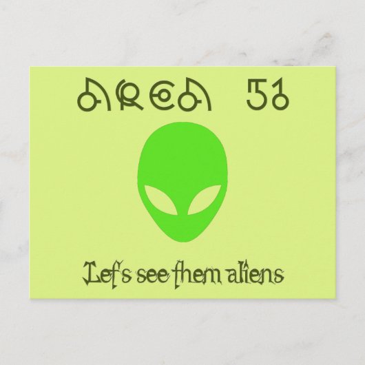 Gebied 51 Laten we ze aliens zien Briefkaart (Voorkant)